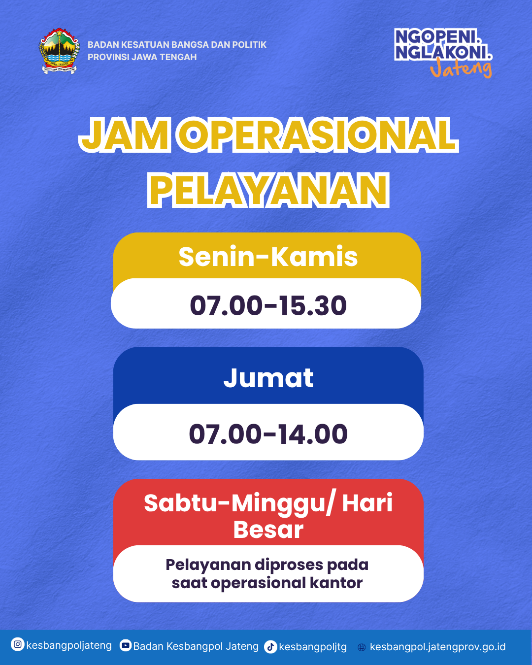 Jam Operasional Pelayanan